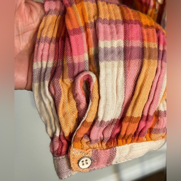 Free People Siena Plaid Pullover top NWT size S - Picture 5 of 11